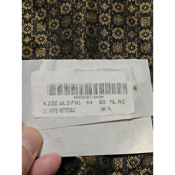 Le Sarte Pettegold Shimmery Gold Silk Blouse Made In Italy Boho NWT Size 44 - Picture 7 of 15